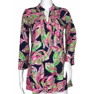 Lilly Pulitzer Tropical Print Blouse Womens XXS